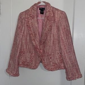 Style & Co. pink fringe suit jacket